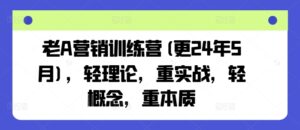 老A营销训练营(更25年4月)，轻理论，重实战，轻概念，重本质-五六七网创电商学院