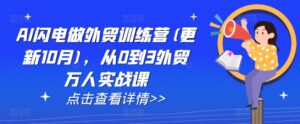 AI闪电做外贸训练营(更新25年4月)，从0到3外贸万人实战课-五六七网创电商学院
