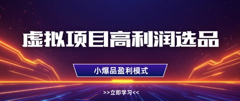 虚拟项目高利润选品方法，做好单店利润1W+，可多店倍增利润-五六七网创电商学院