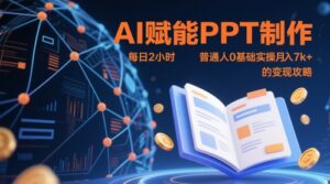 AI赋能PPT制作，每日2小时，普通人0基础实操月入7k+ 的变现攻略-五六七网创电商学院