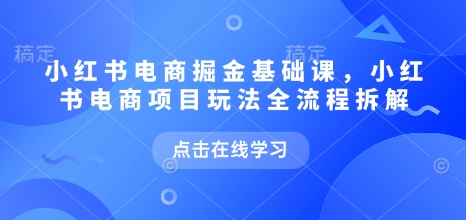 小红书电商掘金课，小红书电商项目玩法全流程拆解(更新5月)-五六七网创电商学院