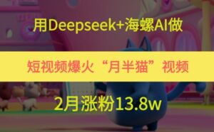 用Deepseek+海螺AI做短视频爆火“月半猫”视频，2月涨粉13.8w-五六七网创电商学院