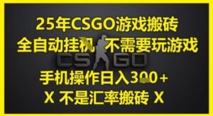 25年CSGO游戏搬砖，全自动运行，不需要玩游戏，手机操作日入3张(不是汇率搬砖)【揭秘】-五六七网创电商学院