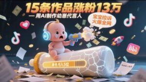 用AI制作幼崽代言人，宝宝的控诉火爆全网，15条作品涨粉13W，单号月入5位数实操教程-五六七网创电商学院