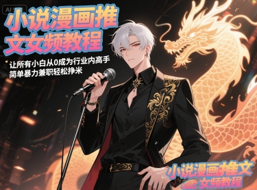 小说漫画推文女频教程，让所有小白从0成为行业内高手，简单暴力兼职轻松挣米-五六七网创电商学院
