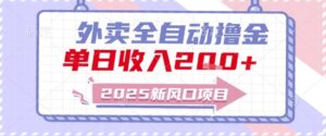 2025新风口外卖全自动撸金，单日收入2张+【揭秘】-五六七网创电商学院