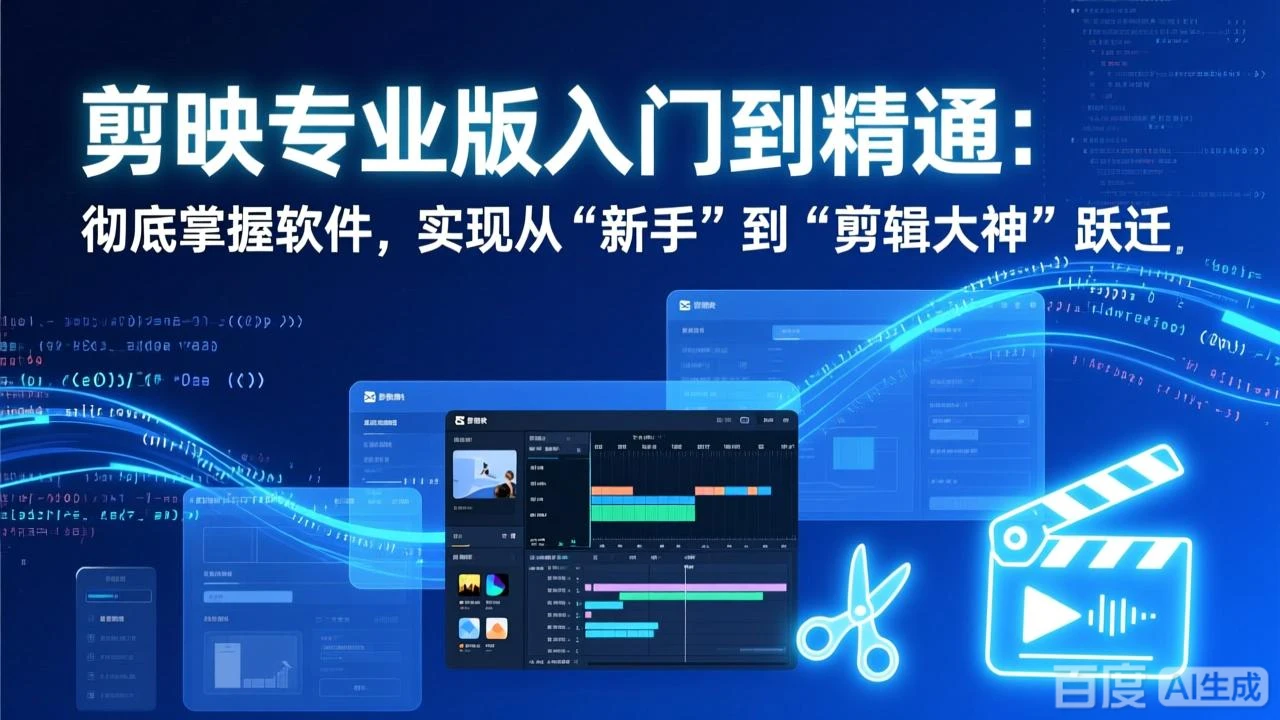 【精】剪映专业版入门到精通：彻底掌握软件，实现从“新手”到“剪辑大神”跃迁-五六七网创电商学院