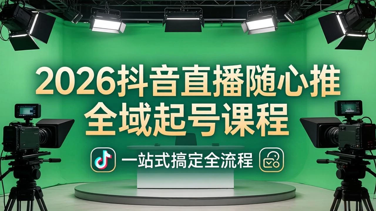【精】2026抖音直播随心推全域起号课程：一站式搞定直播起号、稳号、放量全流程(更新4月-五六七网创电商学院