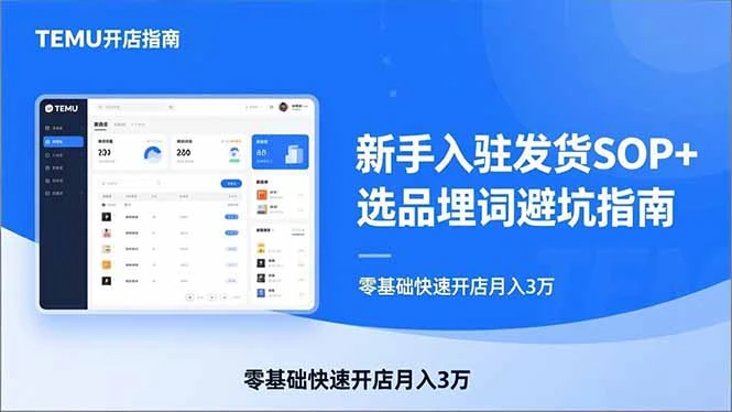 【精】TEMU从入门到爆单：新手入驻发货SOP+选品埋词避坑指南，零基础快速开店月入3万-五六七网创电商学院
