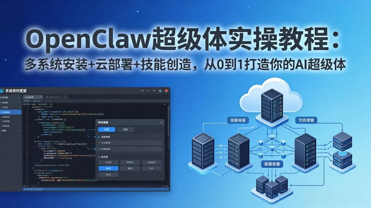 【精】OpenClaw-小龙虾 AI超级体实战指南：多系统安装+云部署+技能创造，从0到1构建你的被动收入项目-五六七网创电商学院