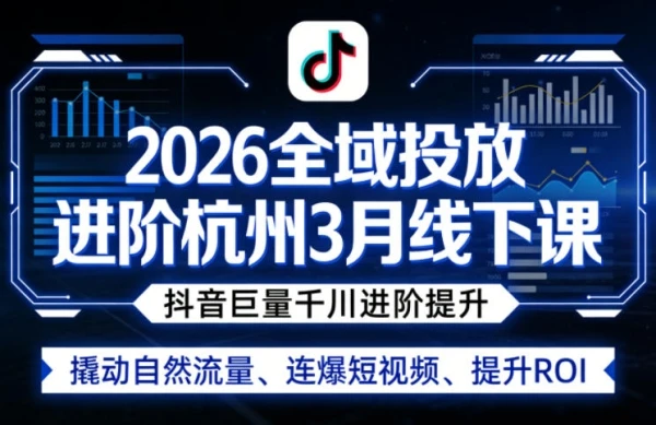 【精】2026全域投放进阶杭州线下课（3月13-15号线下课）(价值5980元)-五六七网创电商学院