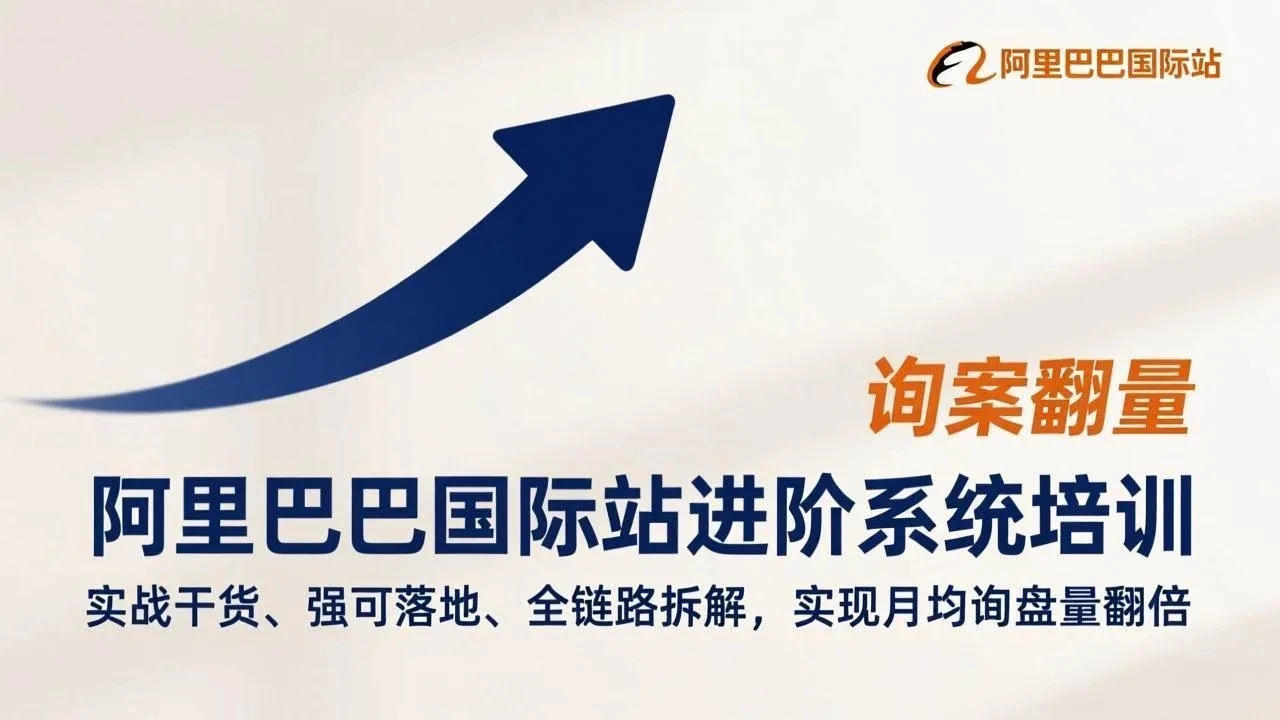 【精】阿里巴巴国际站进阶系统培训，实战干货、强可落地、全链路拆解，实现月均询盘量翻倍-五六七网创电商学院