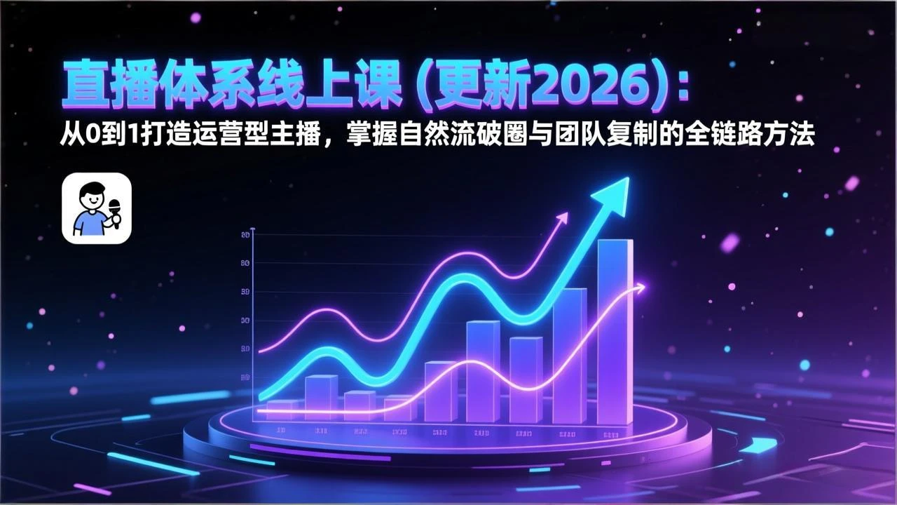 【精】直播体系线上课(更新2026)：从0到1打造运营型主播，掌握自然流破圈与团队复制的全链路方法-五六七网创电商学院
