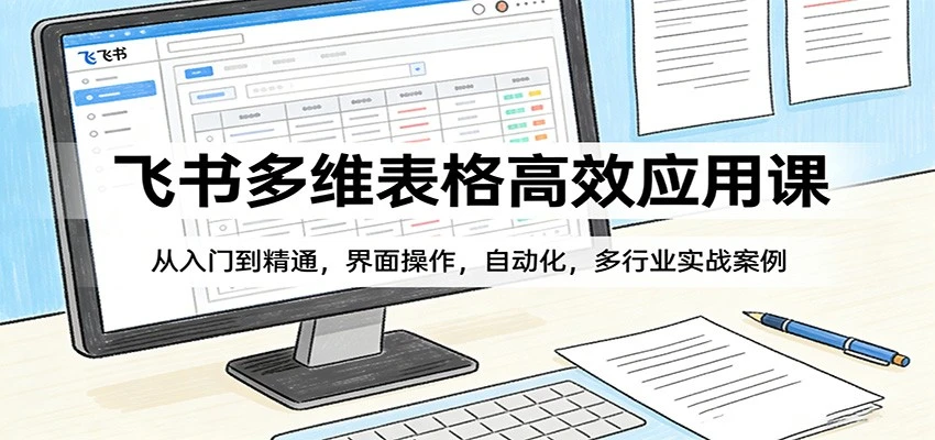 【精】飞书多维表格高效应用课：从入门到精通，自动化操作与多行业变现实战案例-五六七网创电商学院
