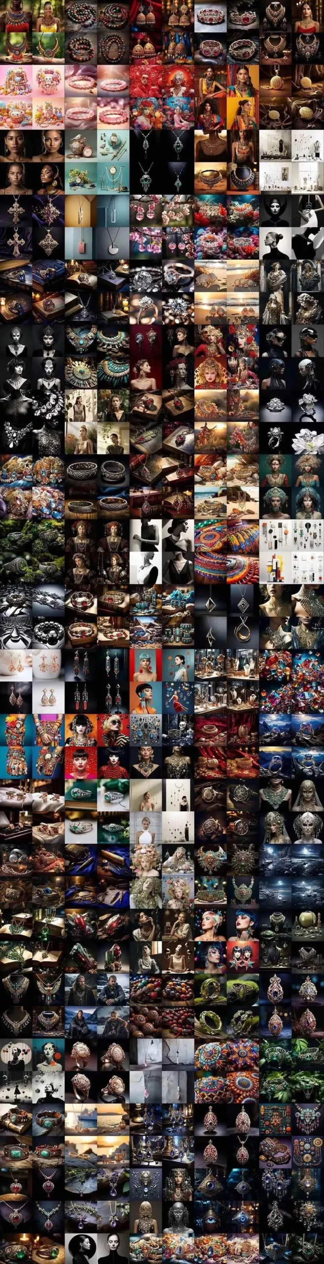 460+专业Midjourney珠宝摄影AI提示词+成效果图，戒指/项链/耳环/手链/宝石/及奢侈配饰等全品类-五六七网创电商学院