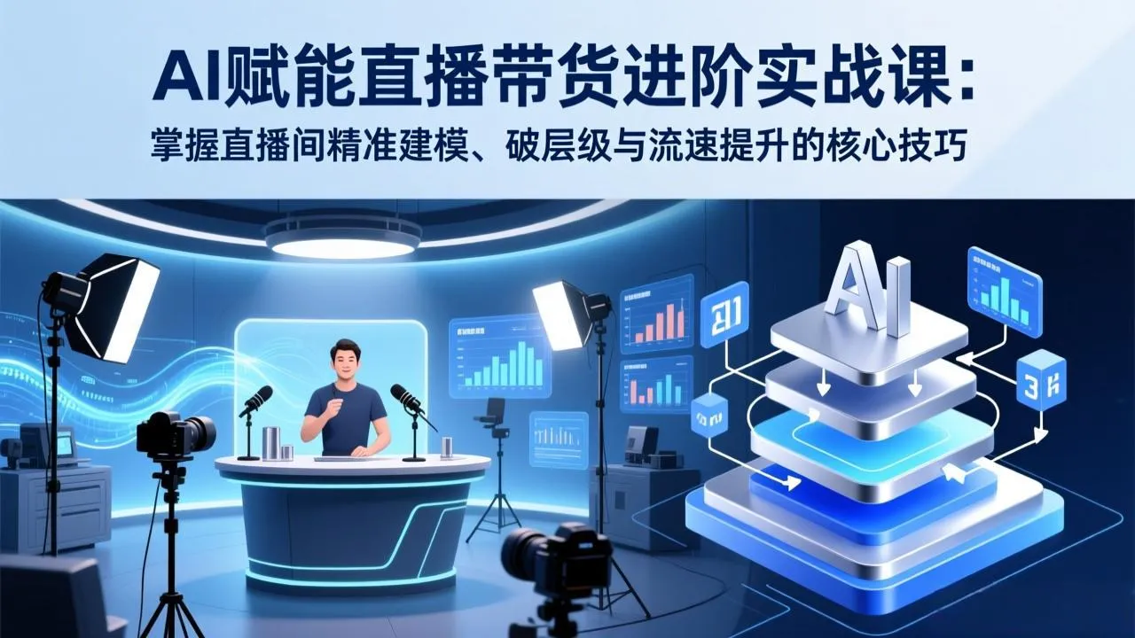 【精】AI赋能直播带货进阶实战课：掌握直播间精准建模、破层级与流速提升的核心技巧-五六七网创电商学院
