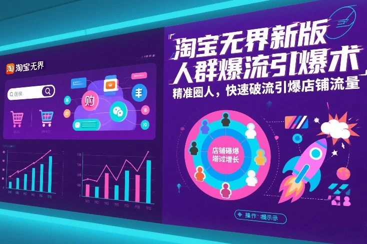 【精】淘宝无界新版人群爆流引爆术，精准圈人，快速破流引爆店铺流量-五六七网创电商学院