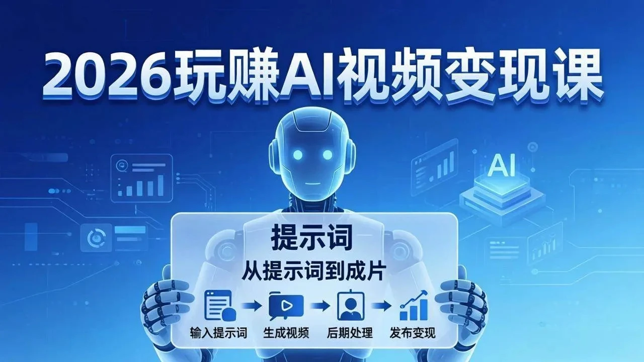 【精】2026玩赚AI视频变现课：掌握 AI 视频全流程技能，从提示词到成片高效产出-五六七网创电商学院