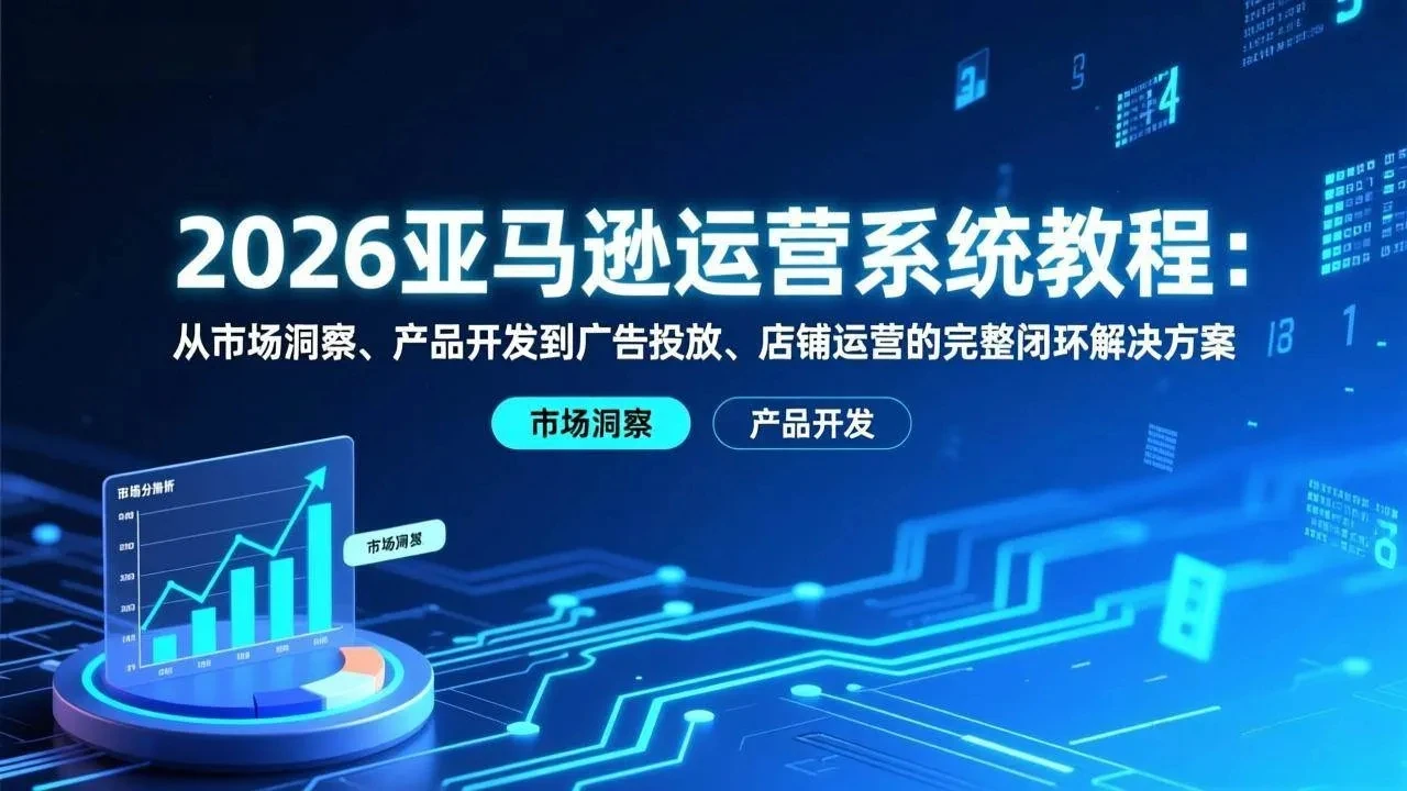 【精】2026亚马逊运营系统教程：从市场洞察、产品开发到广告投放、店铺运营的完整闭环解决方案-五六七网创电商学院