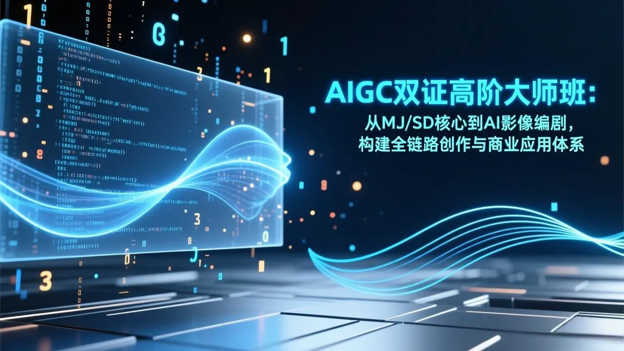 【精】AIGC双证高阶大师班：从MJ/SD核心到AI影像编剧，构建全链路创作与商业应用体系-五六七网创电商学院