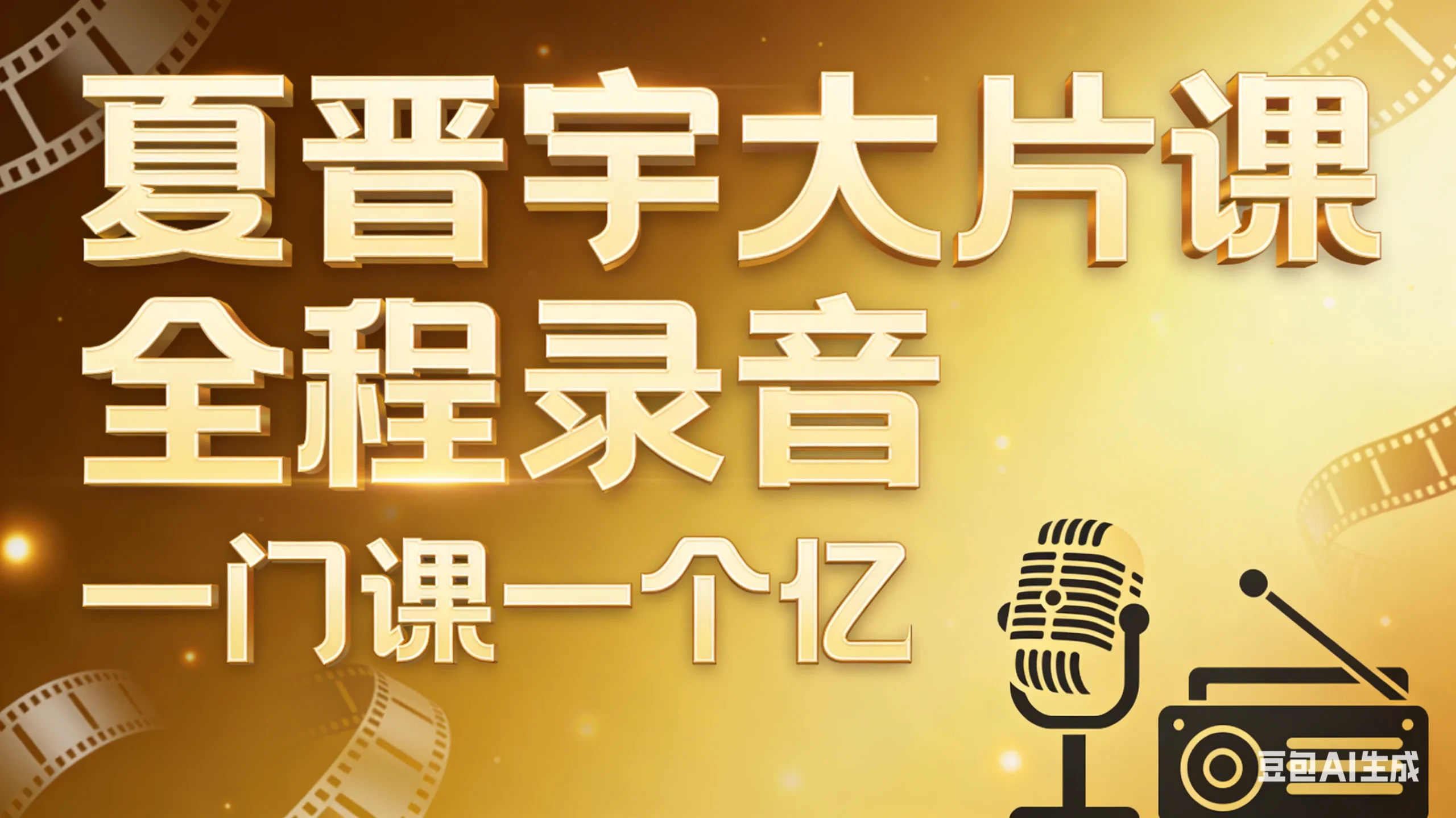 【精】夏晋宇大片课全程录音,一门课一个亿-五六七网创电商学院