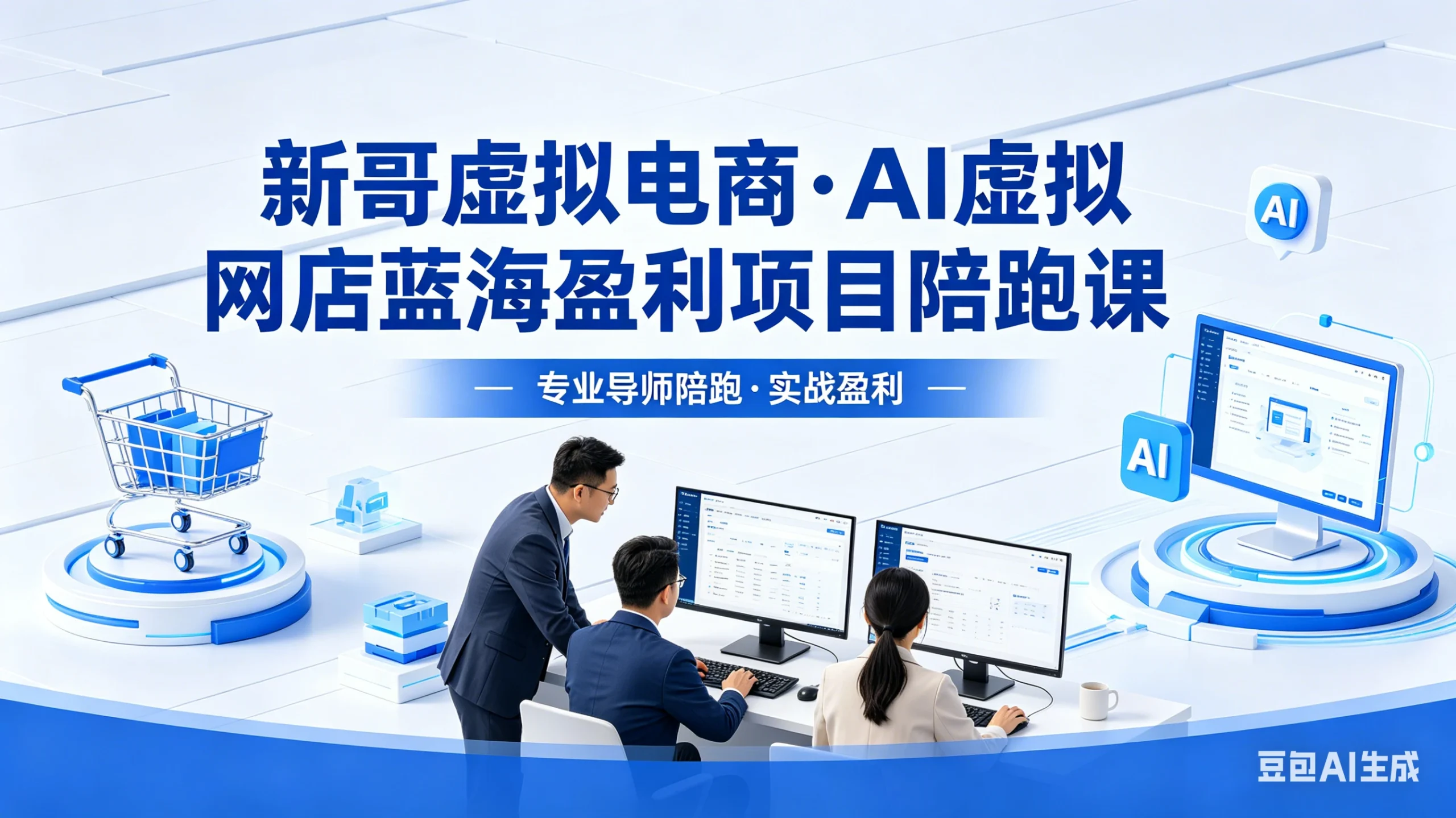 【精】新哥虚拟电商:AI虚拟网店蓝海盈利项目陪跑课,零货源开店运营全流程:选品+上架+发货+避坑+运营起店-五六七网创电商学院