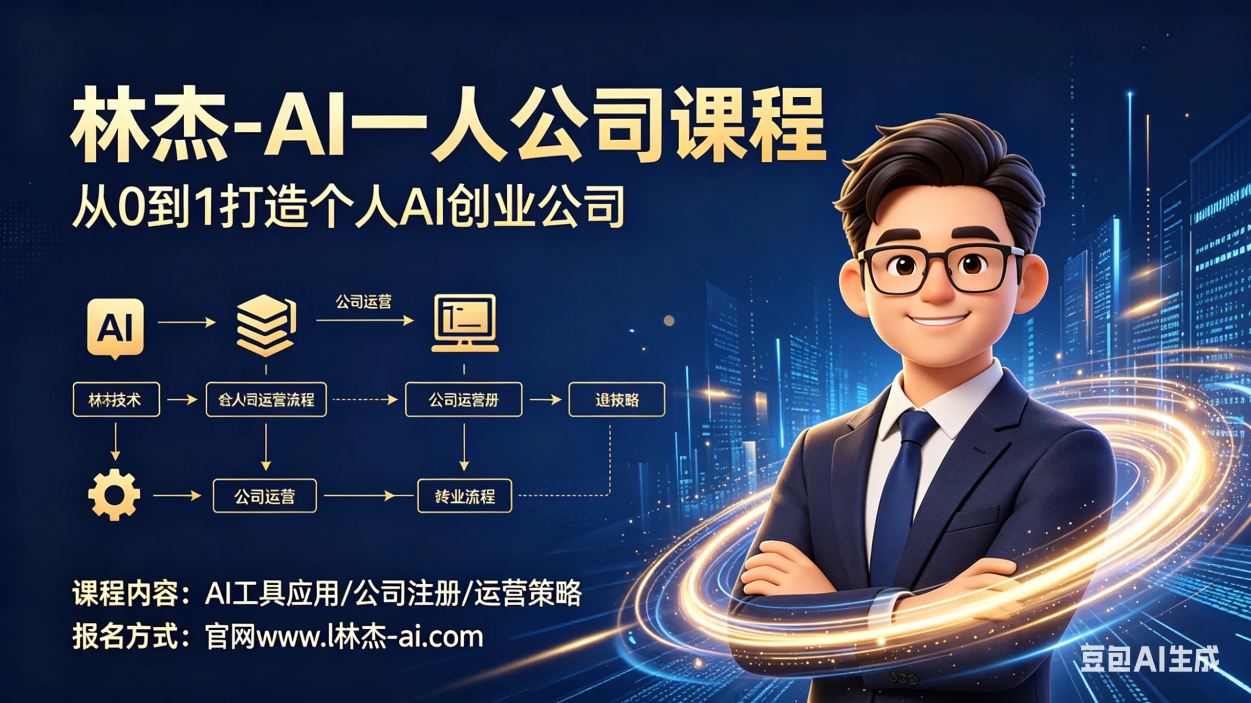 林杰-AI一人公司实战教学，让AI替你写文案、剪视频、找客户-五六七网创电商学院