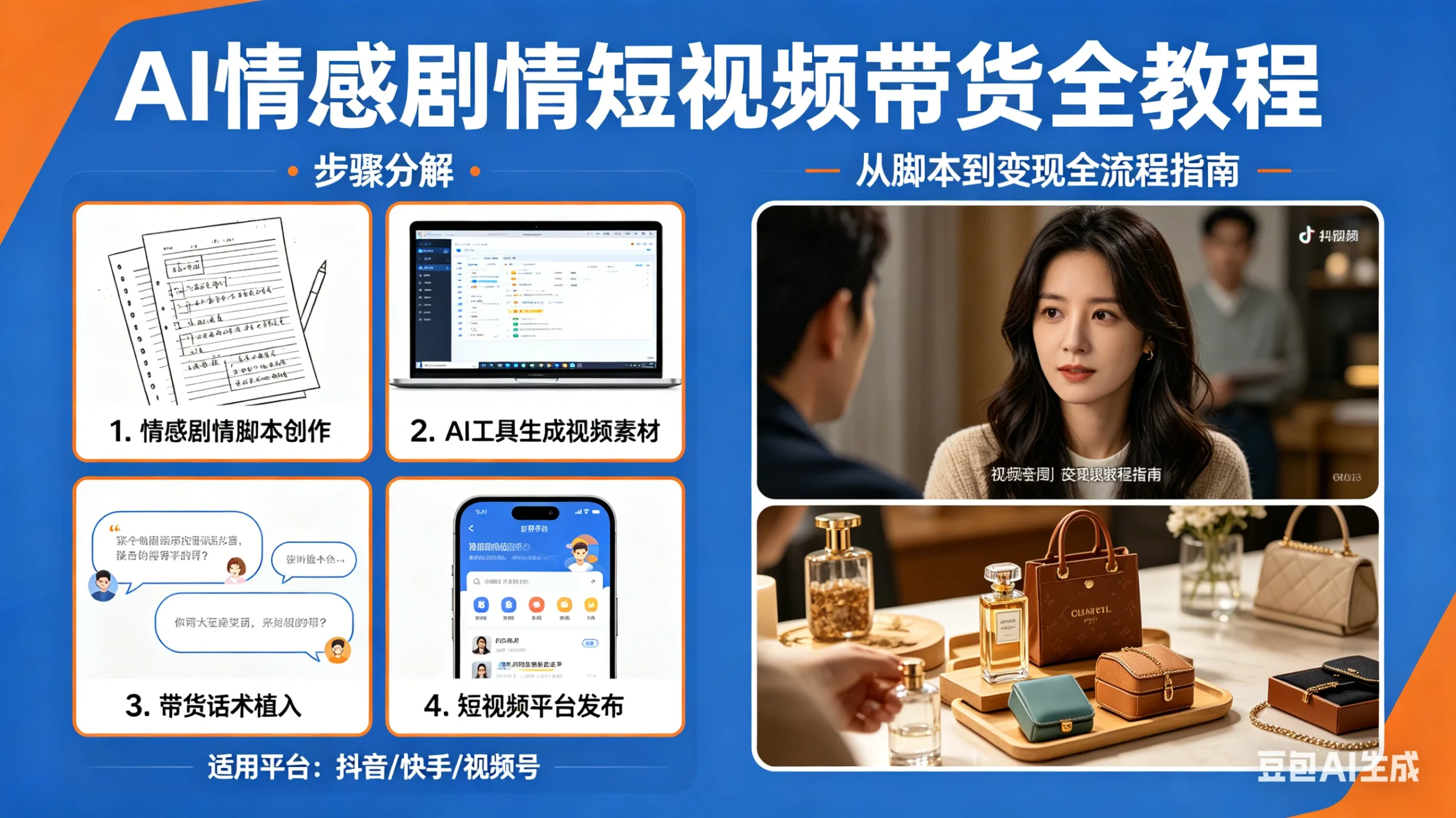 AI情感剧情短视频带货全教程,好操作,小白也能轻松实现短剧带货变现-五六七网创电商学院