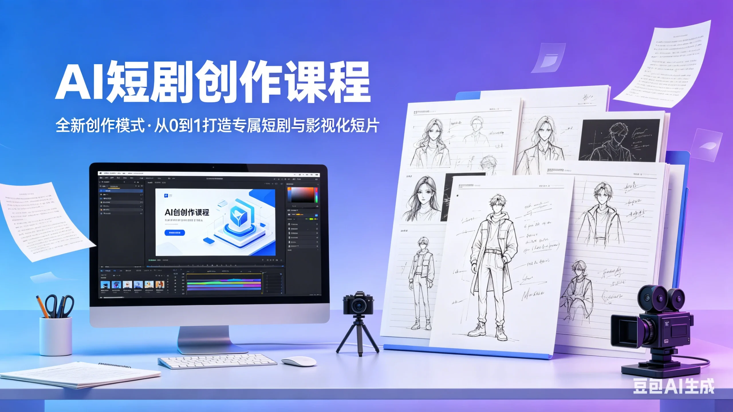 【精】AI短剧创作课程，全新创作模式，从0到1创作属于你自己的短剧和影视化短片-五六七网创电商学院