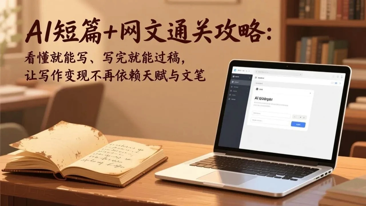 【精】AI短篇+网文通关攻略：看懂就能写、写完就能过稿，让写作变现不再依赖天赋与文笔-五六七网创电商学院