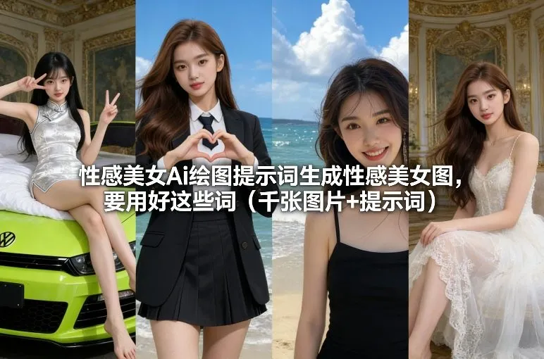 【精】性感美女Ai绘图提示词生成性感美女图，要用好这些词（千张图片+提示词）-五六七网创电商学院