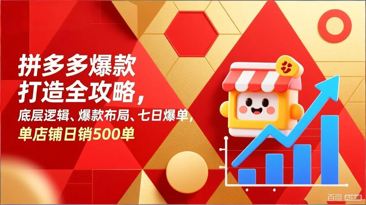 拼多多爆款打造全攻略，底层逻辑、爆款布局、七日爆单，单店铺日销500单-五六七网创电商学院