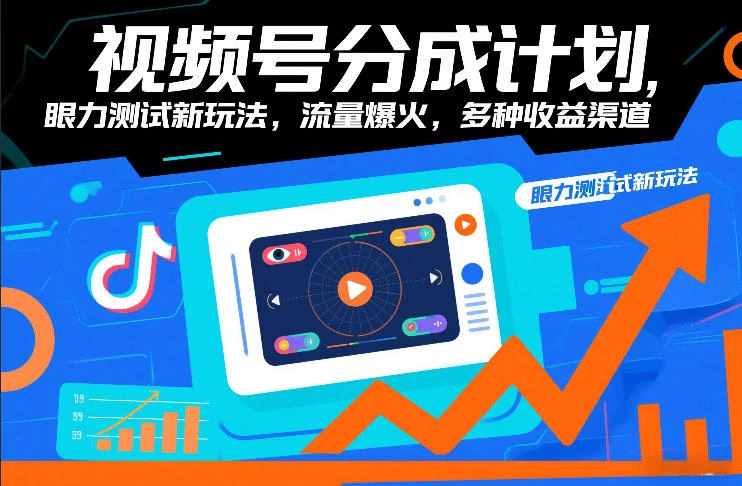 视频号分成计划，眼力测试新玩法，流量爆火，多种收益渠道-五六七网创电商学院