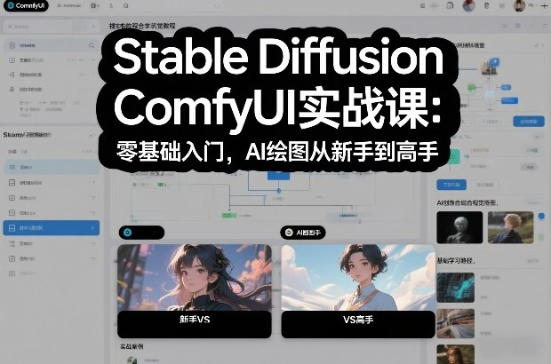 【精】Stable Diffusion ComfyUI实战课：零基础入门，AI绘图从新手到高手-五六七网创电商学院