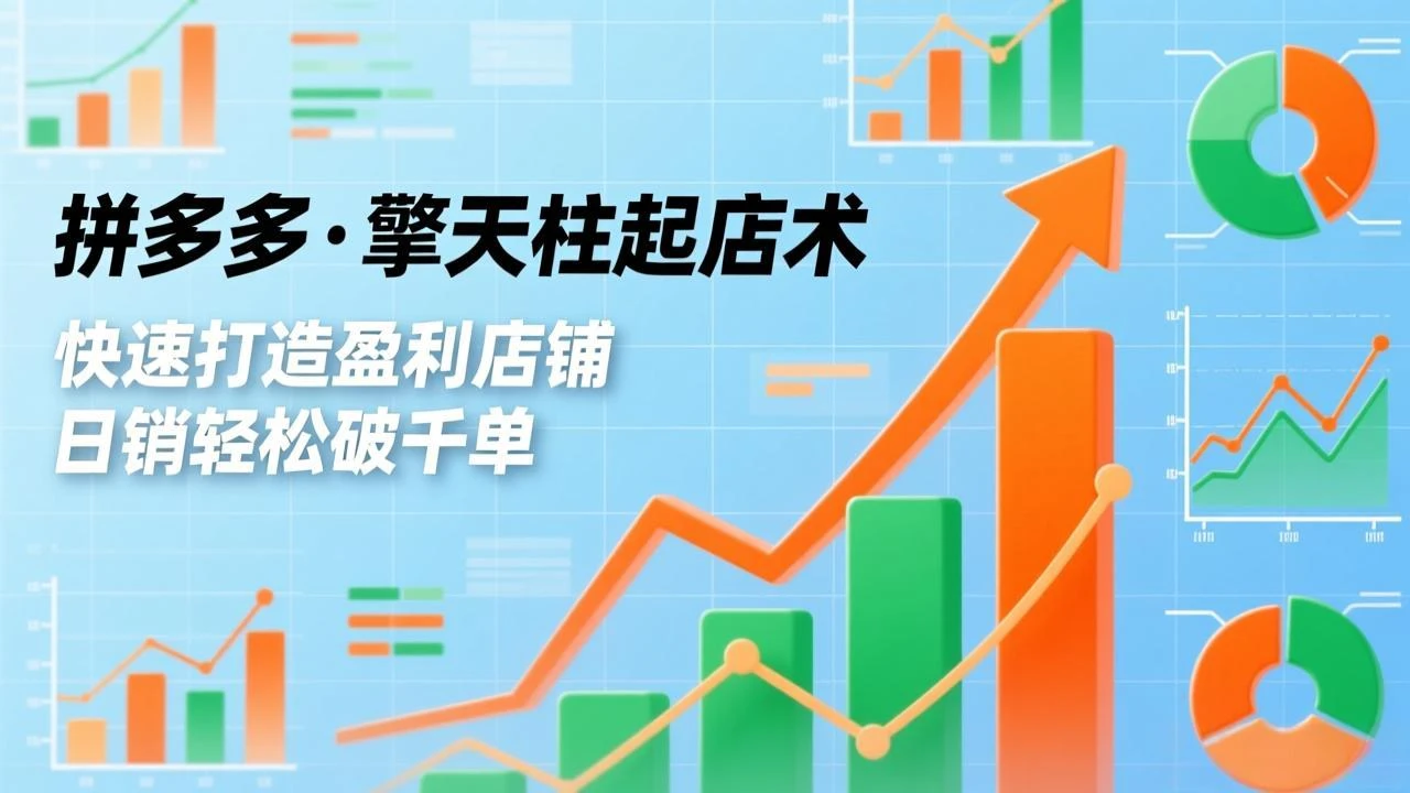 【精】拼多多·擎天柱起店术，爆流布局、利润起飞、不断流，快速打造盈利店铺，日销破千单（更新）-五六七网创电商学院