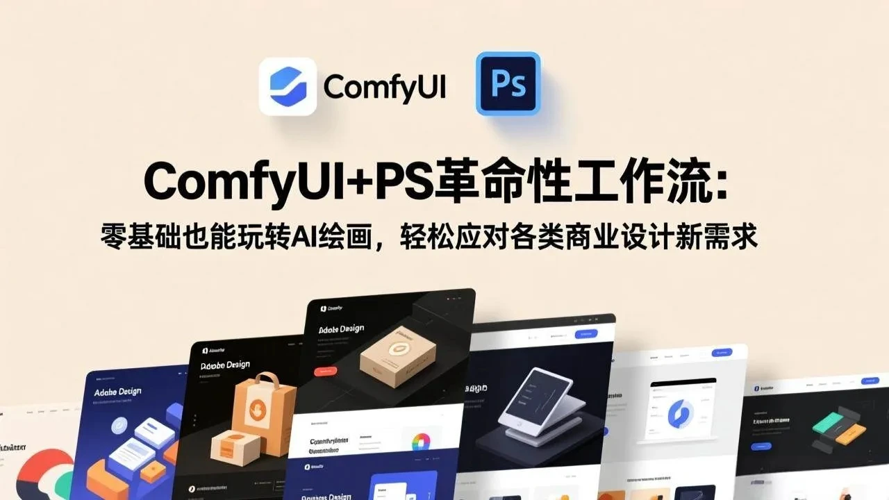 【精】ComfyUI+PS革命性工作流：零基础也能玩转AI绘画，轻松应对各类商业设计新需求-五六七网创电商学院