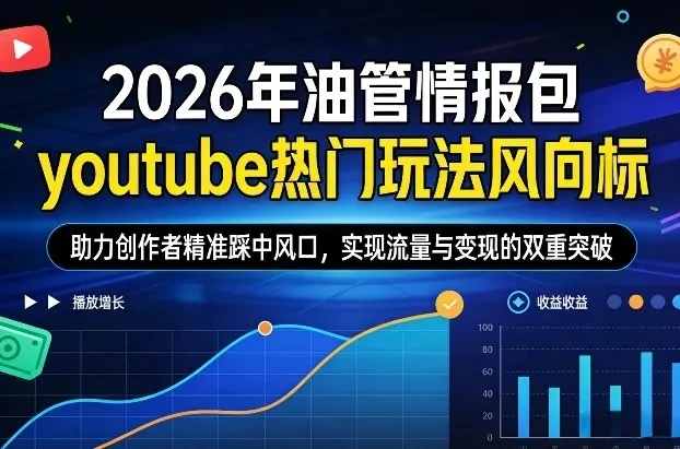 【精】2026年油管情报包，youtube热门玩法风向标，助力创作者精准踩中风口，实现流量与变现的双重突破（更新0330）-五六七网创电商学院