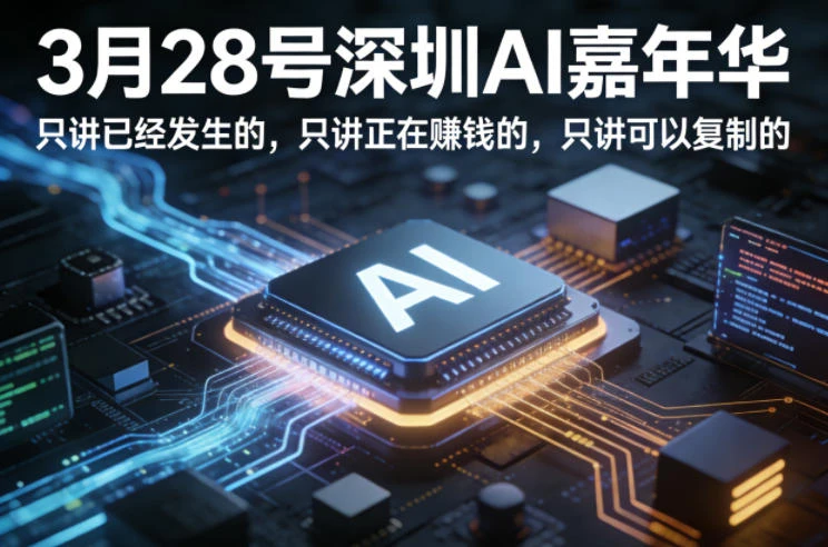 【精】3月28号深圳AI嘉年华，只讲已经发生的，只讲正在賺钱的，只讲可以复制的-五六七网创电商学院