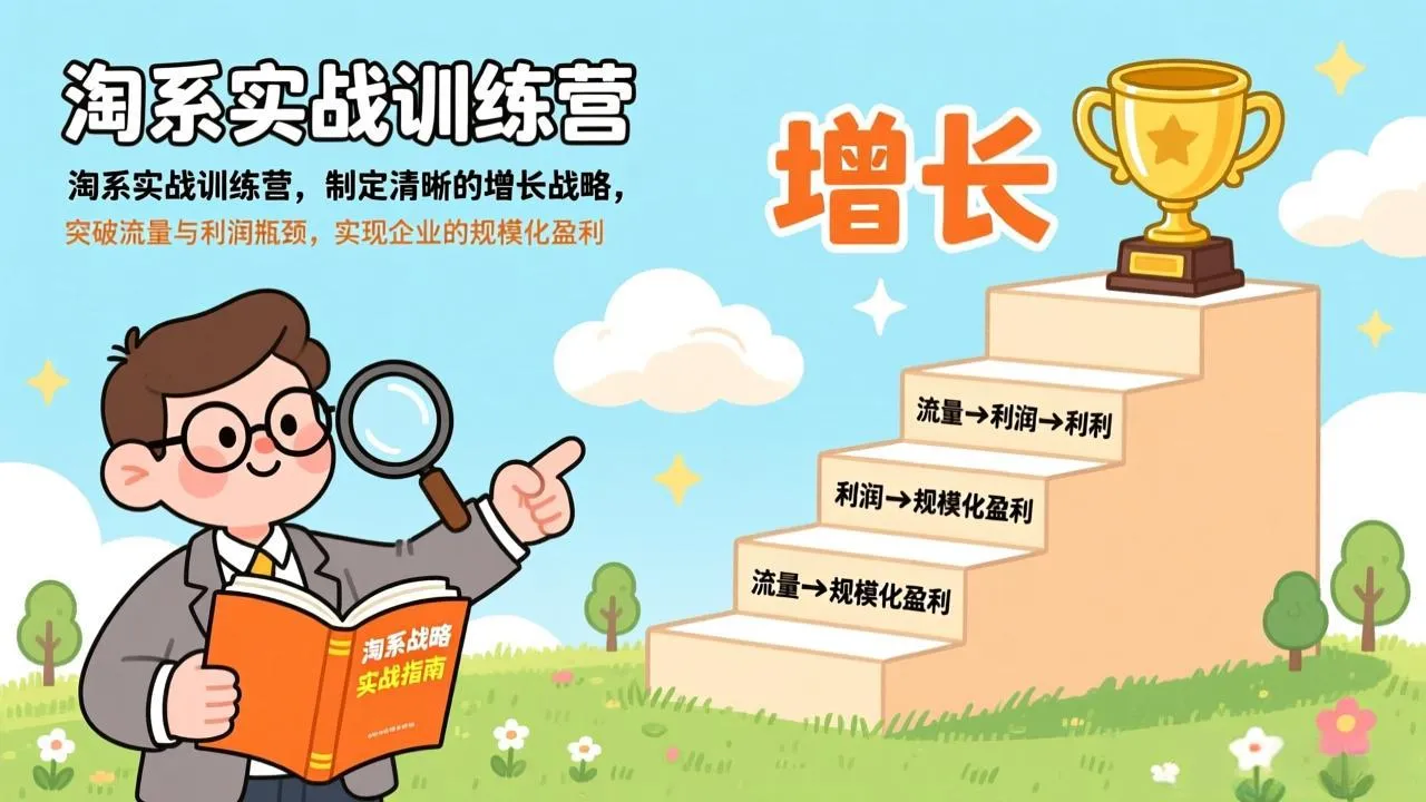 【精】淘系实战训练营，制定清晰的增长战略，突破流量与利润瓶颈，实现企业的规模化盈利-五六七网创电商学院