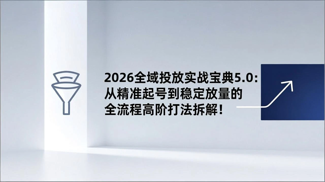 2026全域投放实战宝典5.0：从精准起号到稳定放量的全流程高阶打法拆解！-五六七网创电商学院